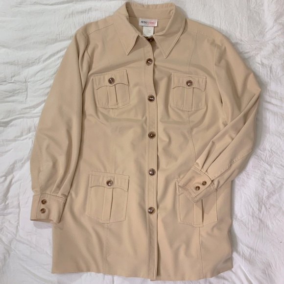 VINTAGE Aldo Trevi Tan Jacket Trench - Picture 8 of 10